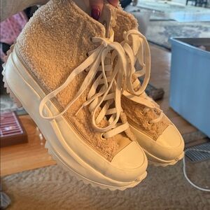Converse Cream High-Top Sneakers